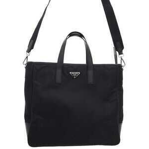 Prada ReNylon Saffiano Leather Tote Shoulder Bag